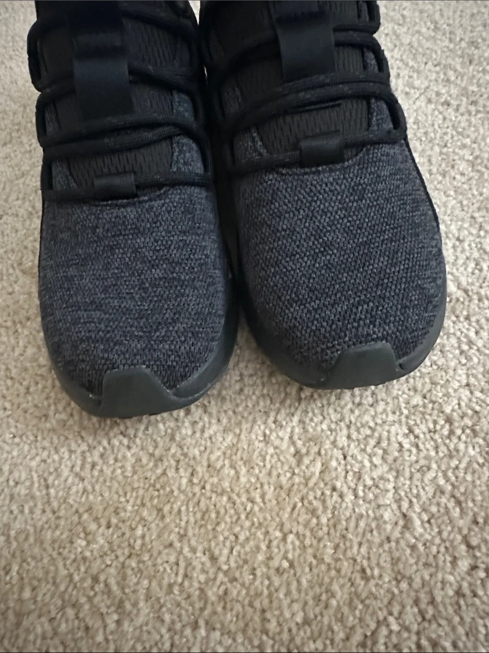 adidas Kids Black Grey Knit Cloudfoam Sneakers